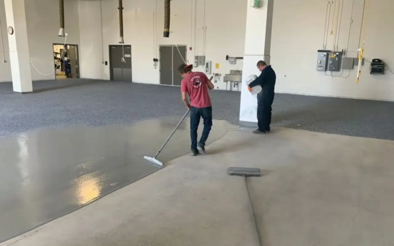 Commercial epoxy flooring installed in Edmond, Oklahoma retail space