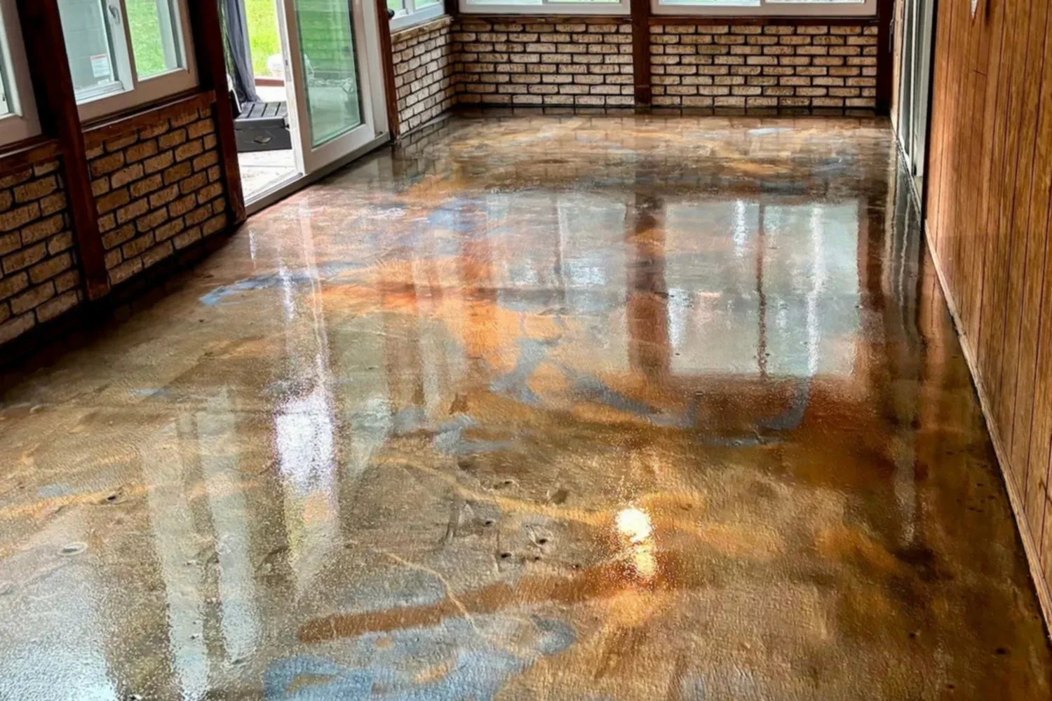 Patio epoxy flooring installed in Oklahoma City, OK outdoor space